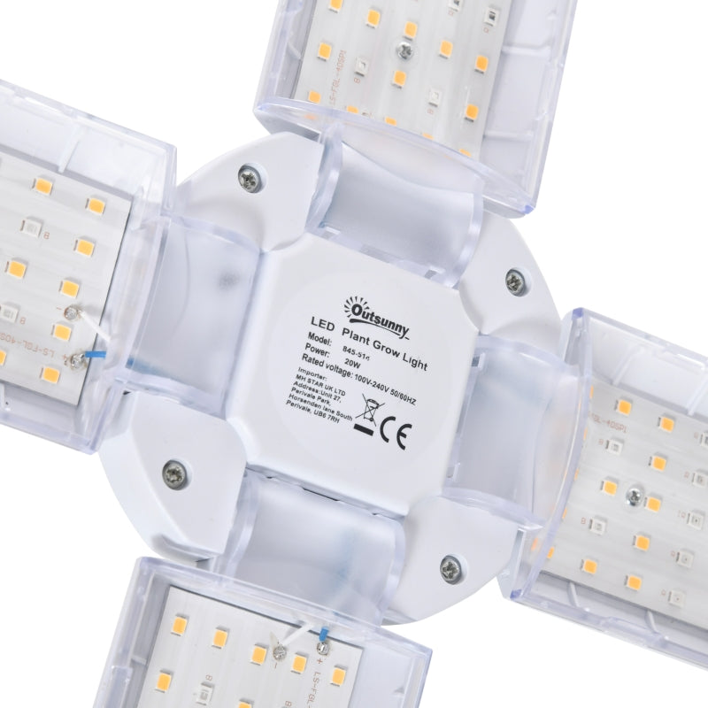 Foldable Full Spectrum 20W LED Grow Light for Indoor Plants - Green