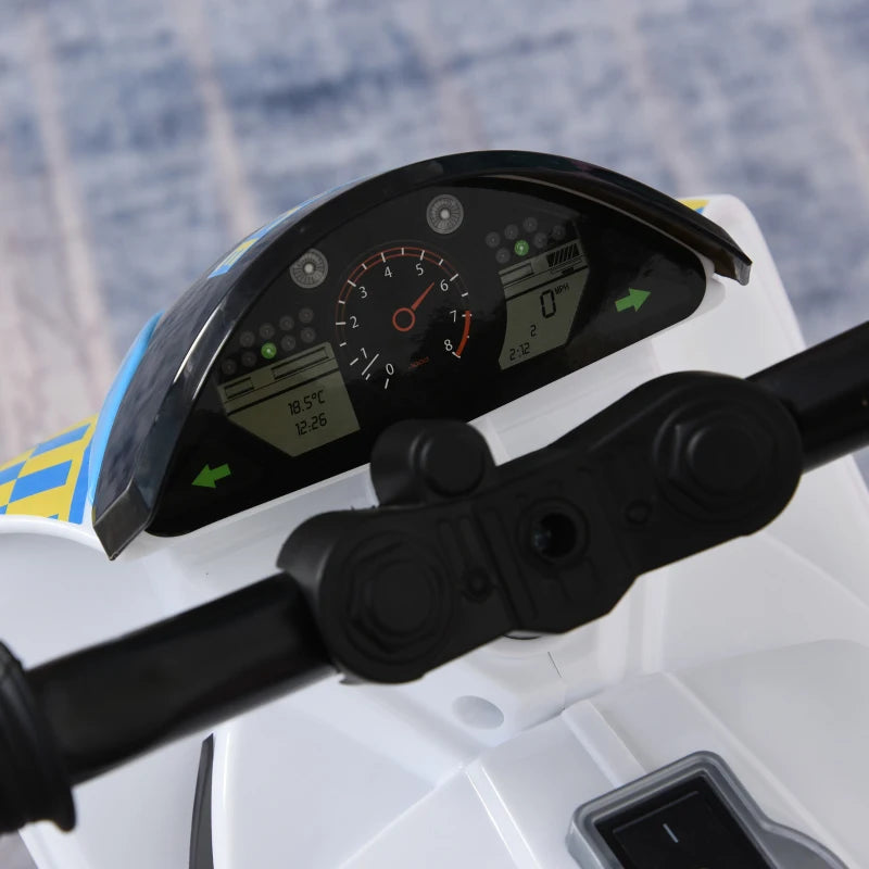 Kids Ride-On Police Bike - 3-Wheel Toddler Vehicle with Music & Lights, Safe Seat & Handlebars, Fun Learning for Ages 18-36 Months - Blue