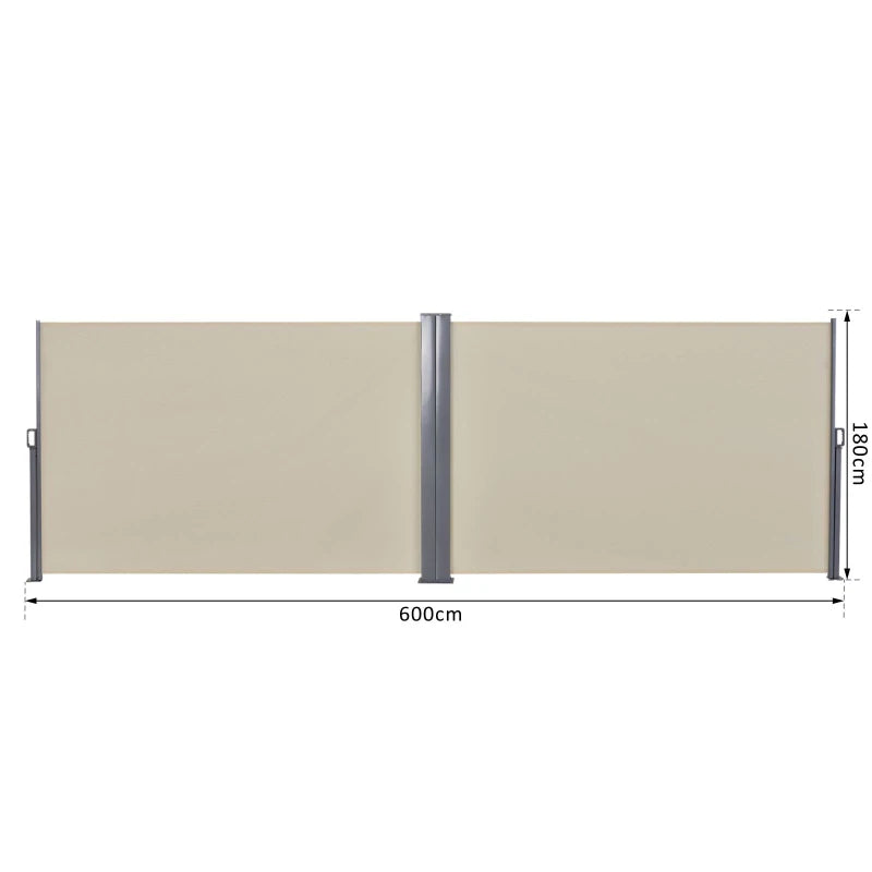 Beige Retractable Side Awning/Blind