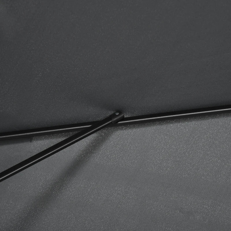 Black Rectangular Garden Parasol Umbrella with Tilt and Crank