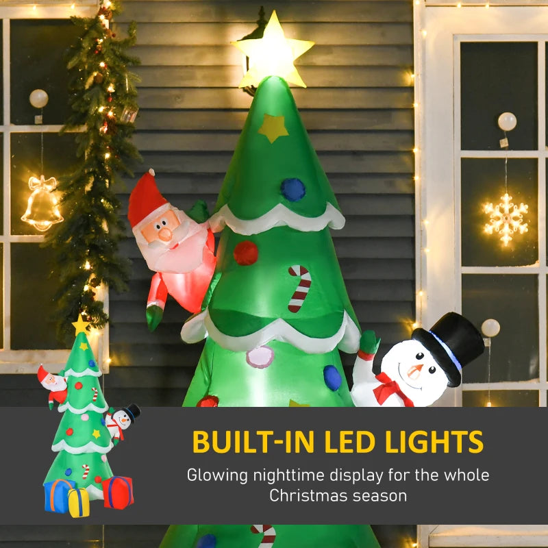 7FT Christmas Inflatable Tree with LED Lights - Perfect Indoor & Outdoor Holiday Decoration