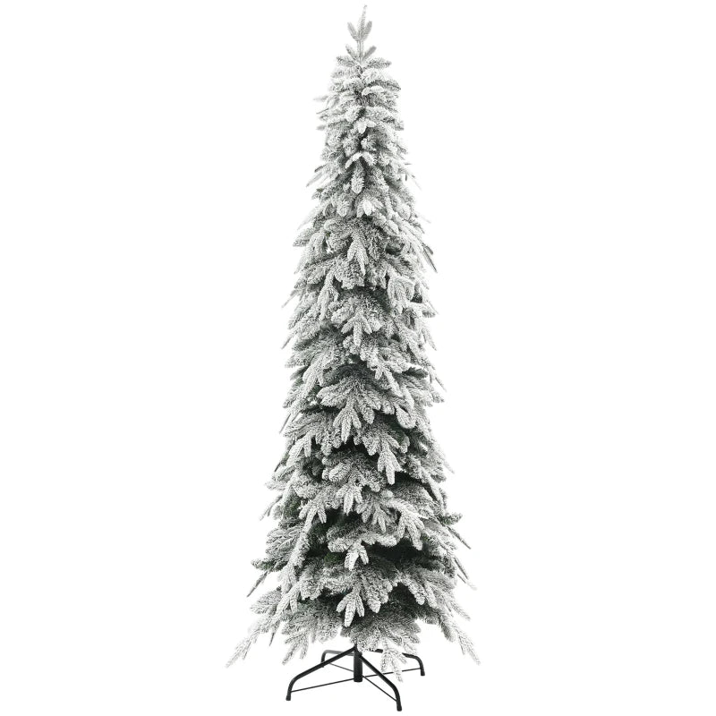 7ft Unlit Artificial Christmas Tree - Snow-Covered Holiday Decor for Festive Home Decoration