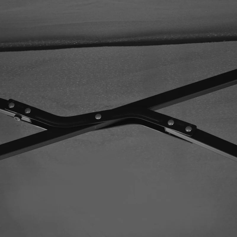 Black 2m Half Market Umbrella with Crank Handle and Base