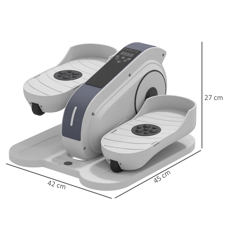 Under Desk Elliptical Machine Mini Electric Pedal Exerciser for Seniors with LCD Monitor Remote Control 10 Speed Settings Quiet Portable White