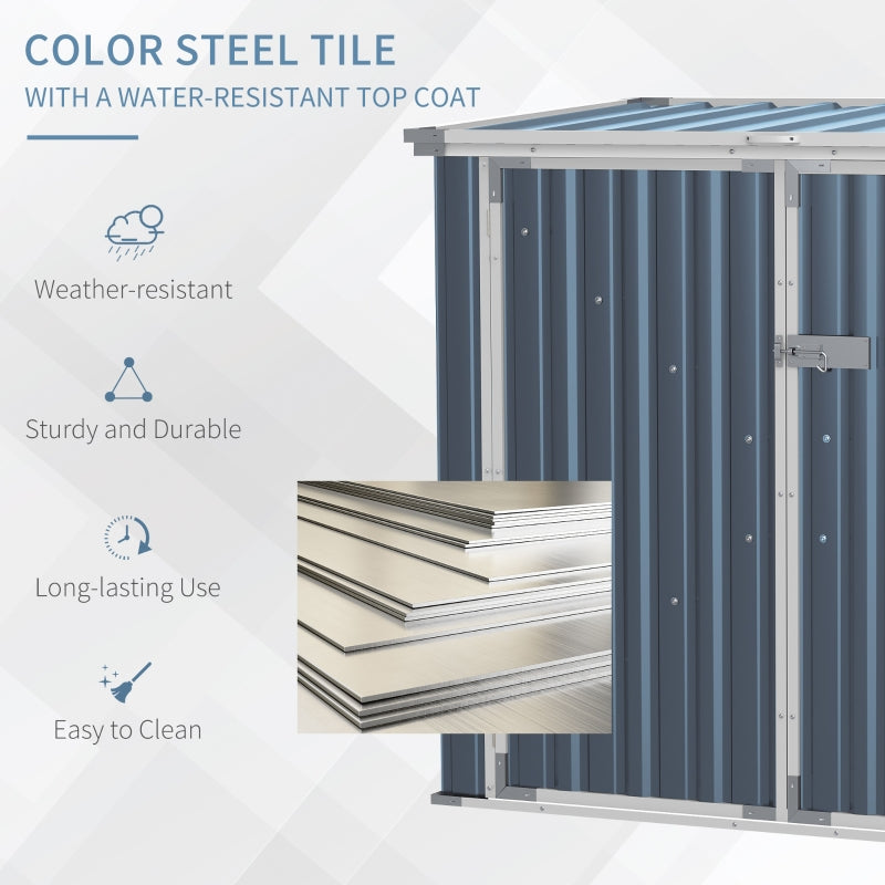 Grey 5ft x 3ft Bin Storage Shed - Metal