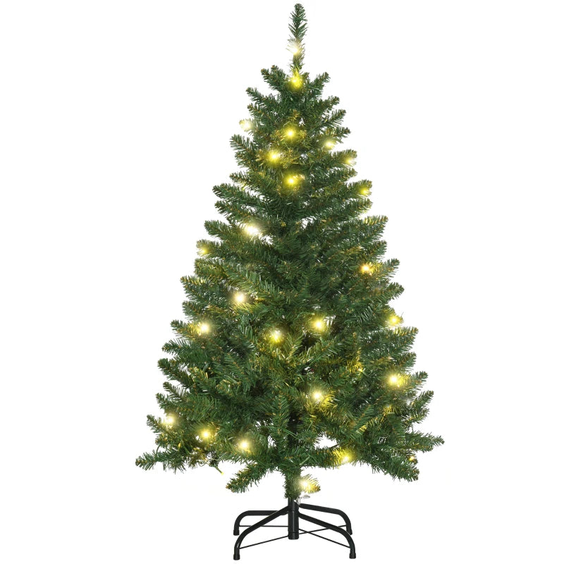4FT Green Christmas Tree with Warm White LED Lights - Perfect Holiday Home Decoration for Festive Cheer