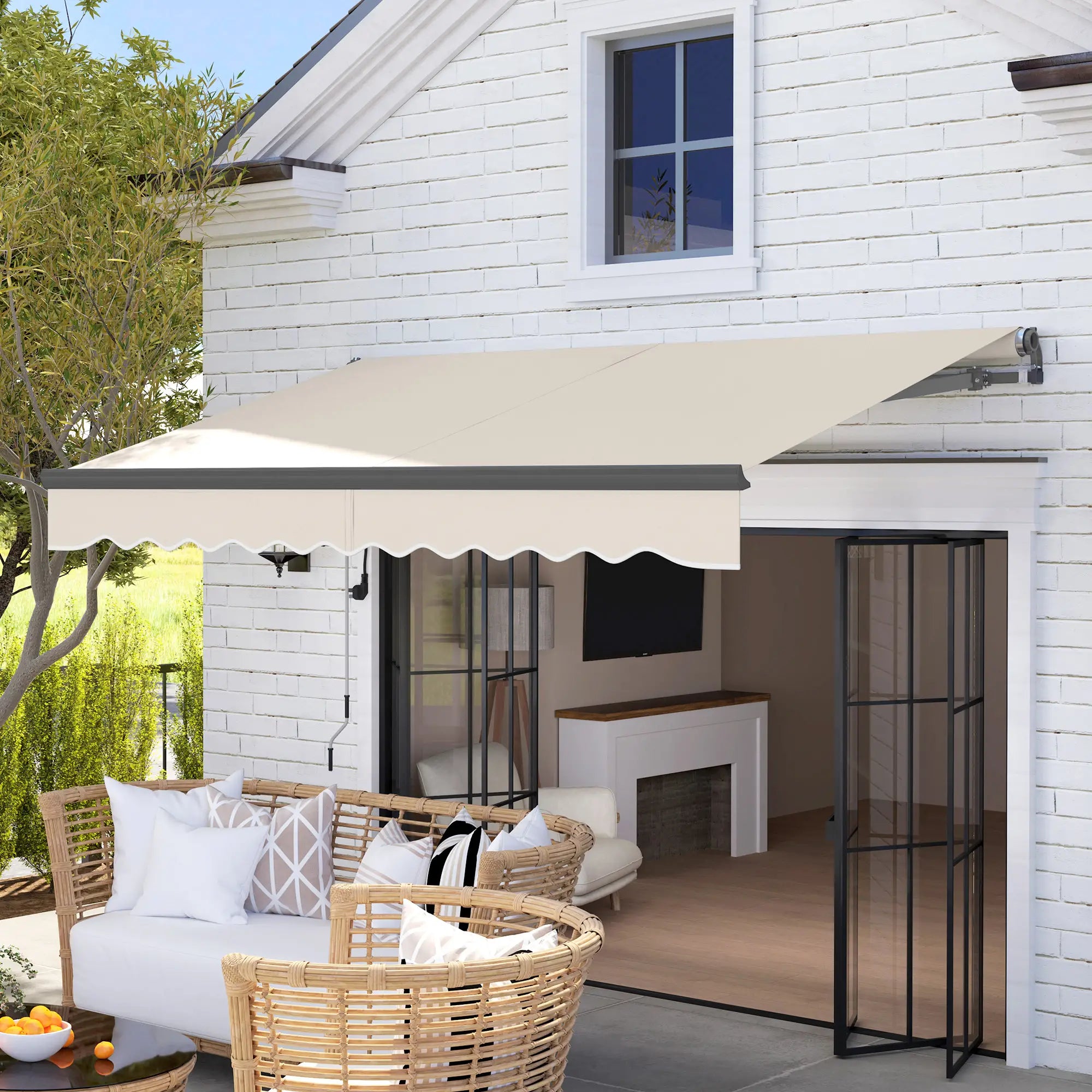 2.5m x 3m Electric/Manual Awning With Remote Controller - Beige