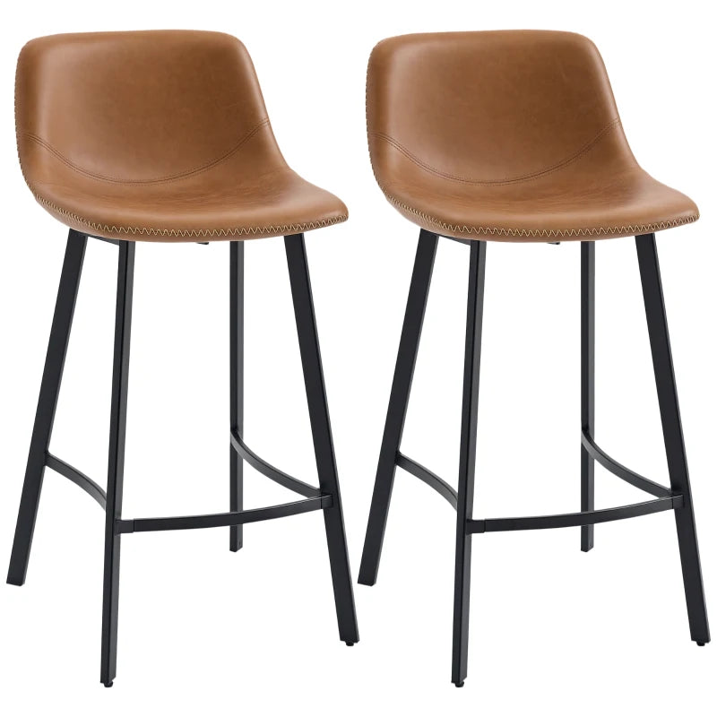 HOMCM Set of 2 Kitchen Stools - 97cm Height, Sturdy Brown Design for Dining & Bar Use