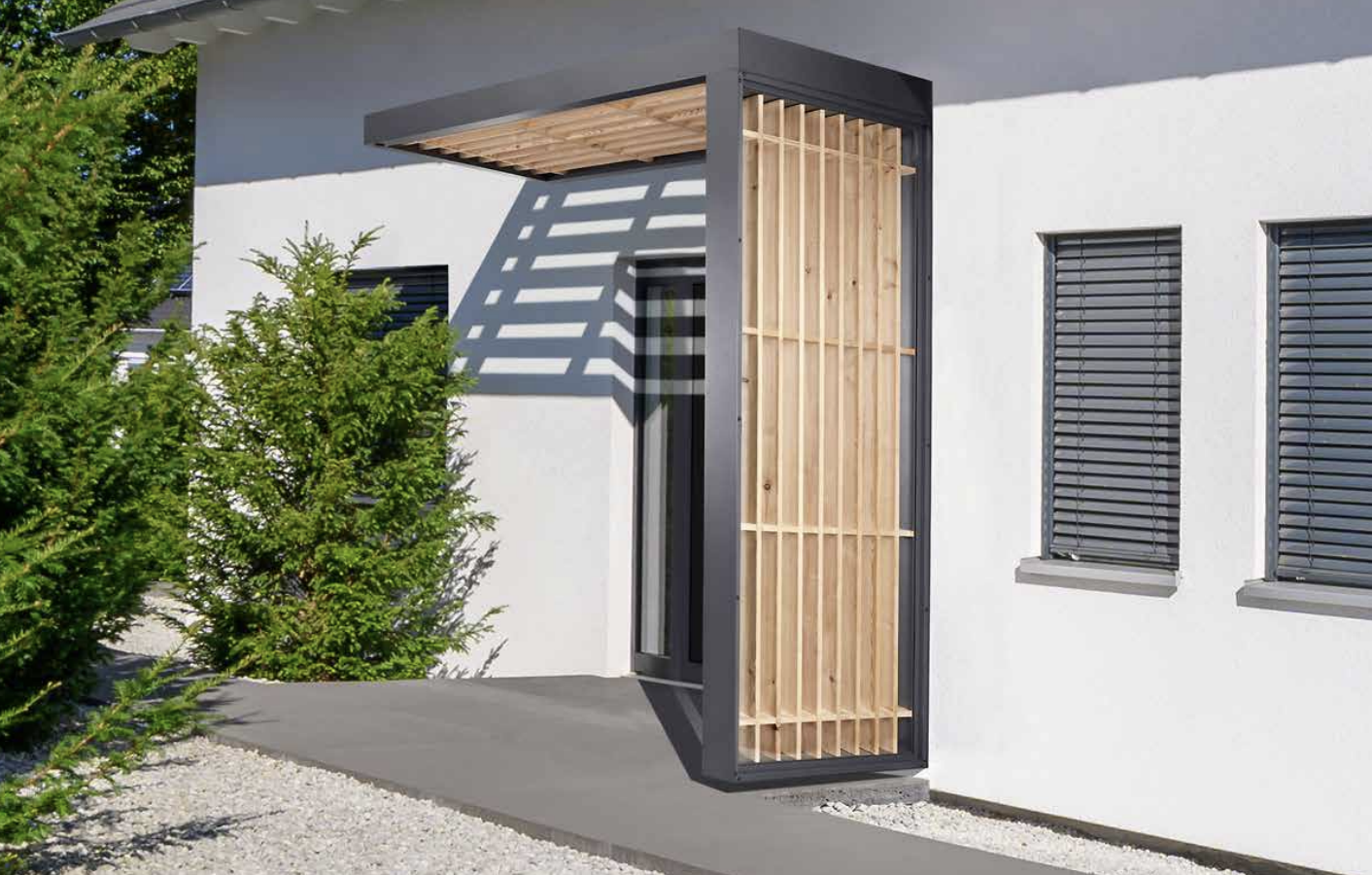 Aluminium Timber Line Canopy With Integral Drainage
