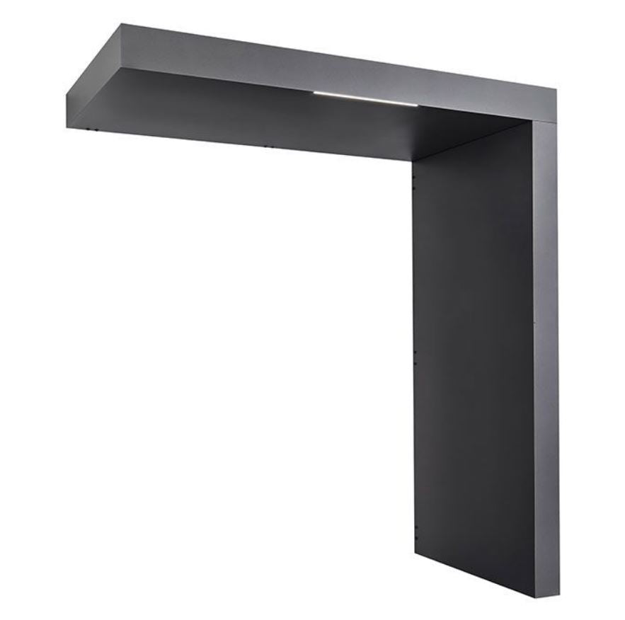 250x90cm Aluminium Canopy With LED Light Strip & Side Panel - Anthracite Grey (Left or Right)