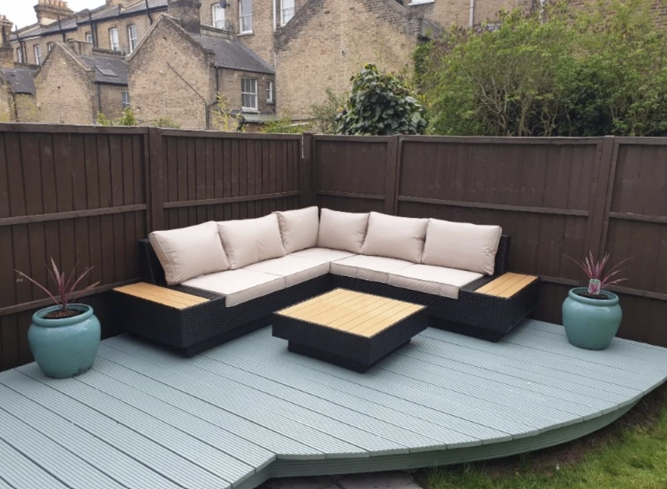 Luxury Black Rattan 4-Piece Outdoor Corner Sofa Set