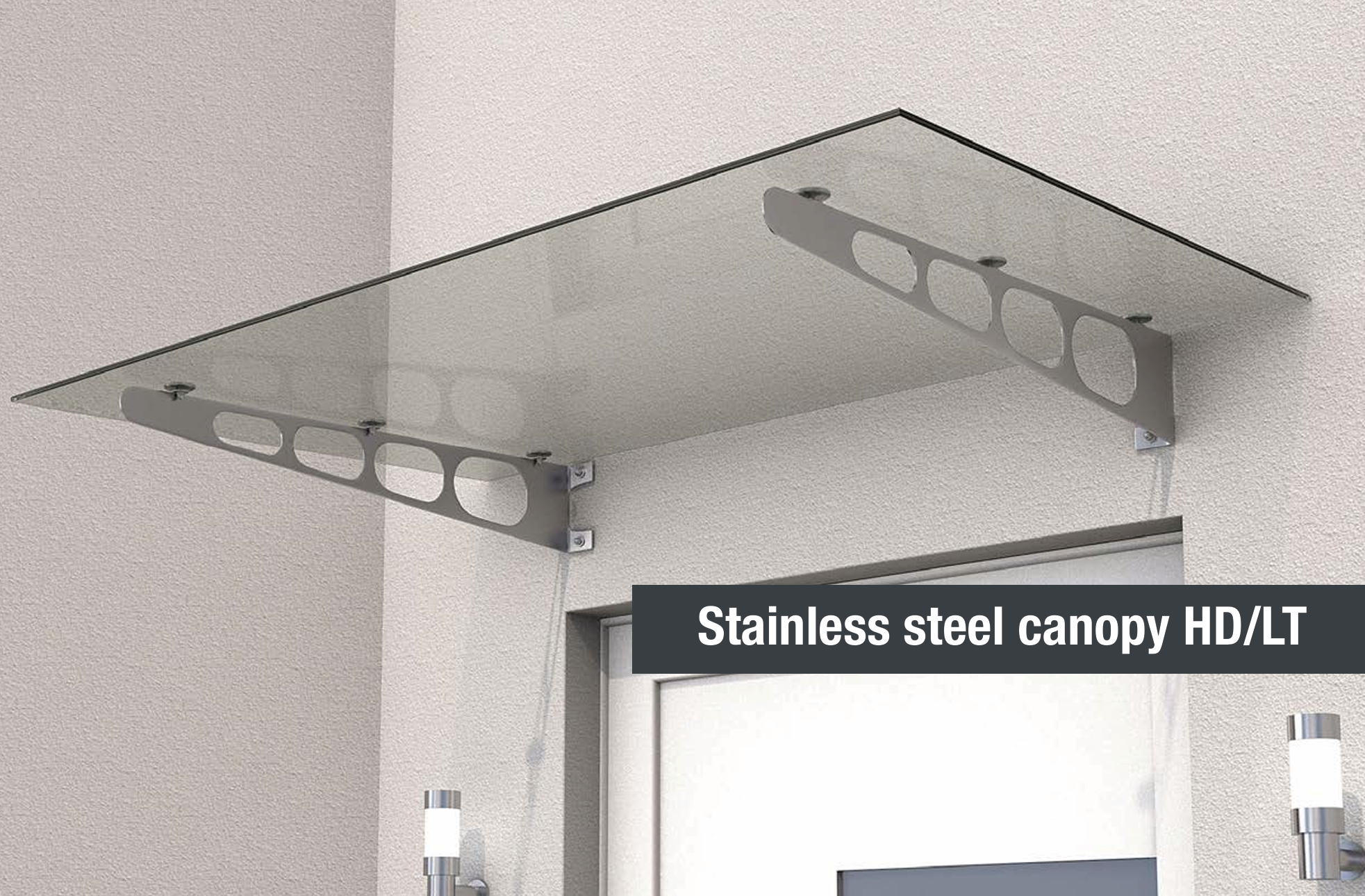 HD Stainless Steel LT Canopy 140 x 90 x 16cm - Clear 8mm Glass