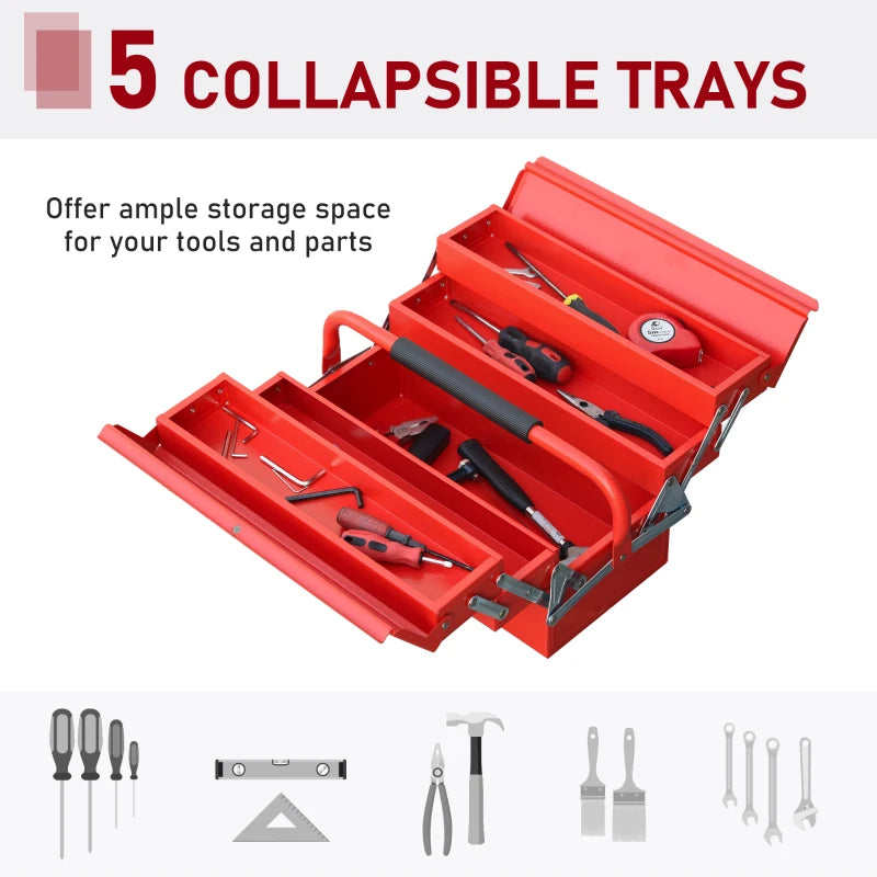 Professional 3-Tier Metal Tool Box for Storage