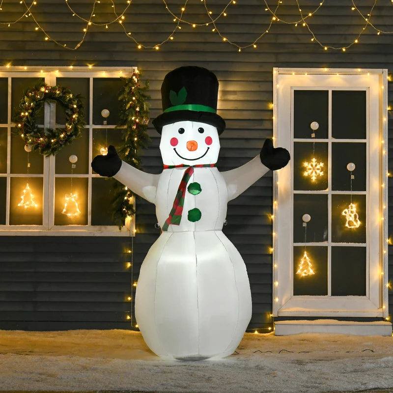 6.5ft Inflatable Snowman with LED Lights - Christmas Air Blown Holiday Decoration for Outdoor Garden Festivities