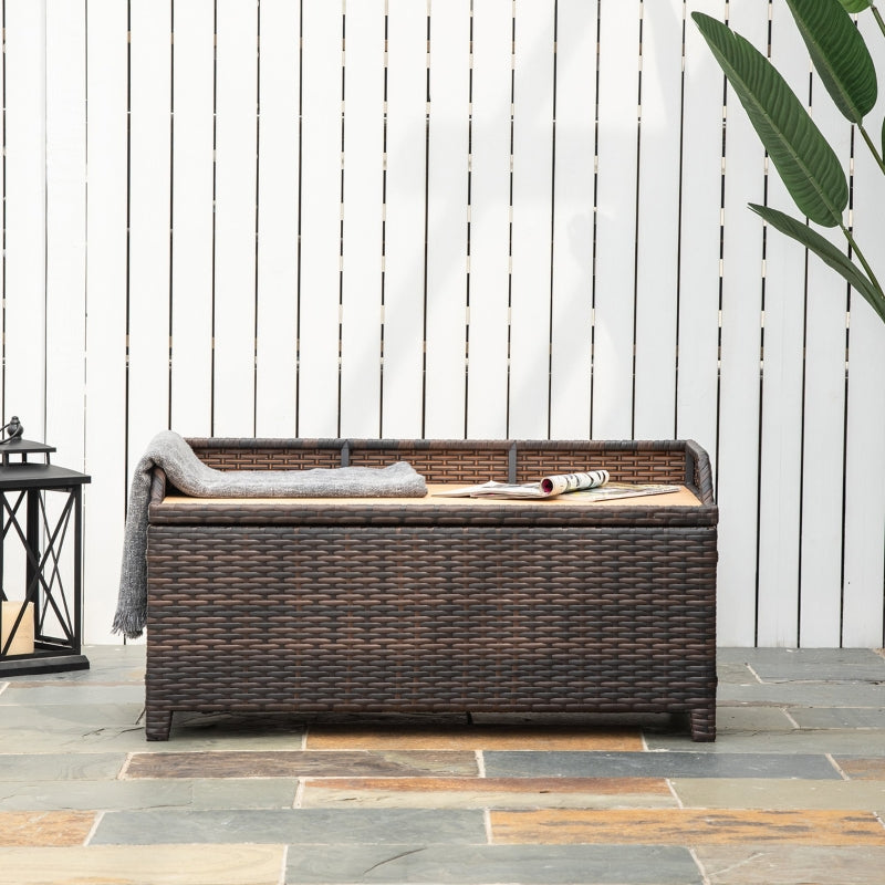 Rattan Storage Bench - Mixed Brown - 130 L