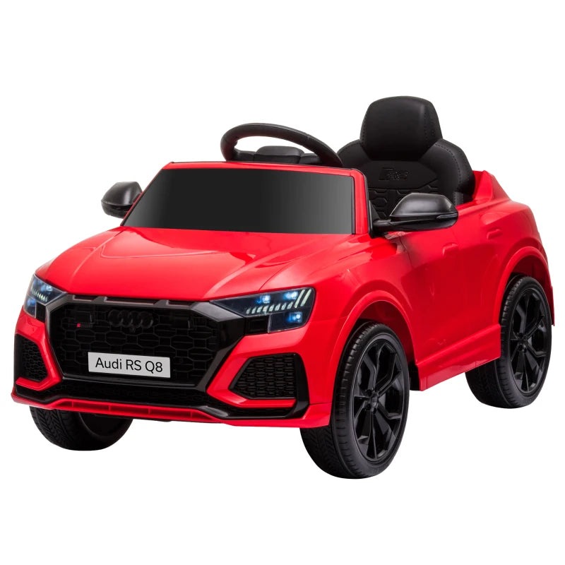 Audi RS Q8 Licensed Electric Ride-On Car for Kids, 6V Remote Control, 7Ah Battery, Bluetooth, Music, Red - Ages 3-5