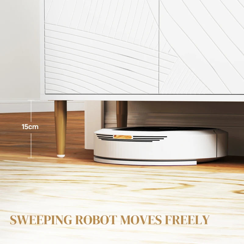 Elegant White and Gold Two-Cupboard Sideboard for Stylish Storage