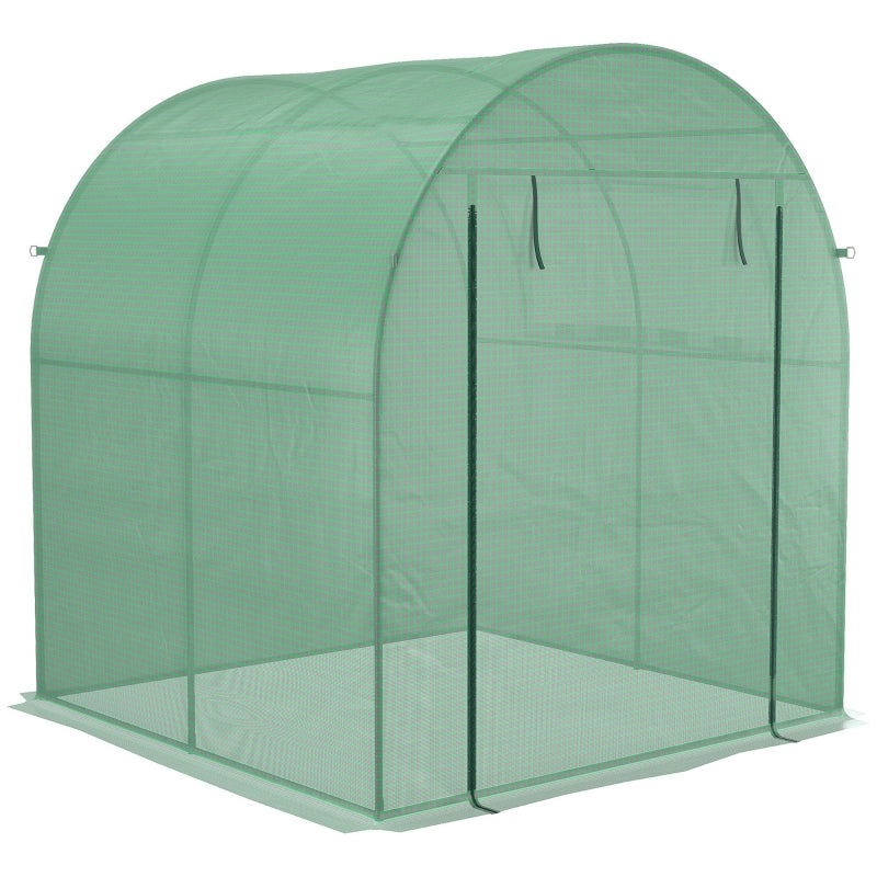 Green Garden Polytunnel Greenhouse with Roll-up Window and Door, 1.8 x 1.8 x 2 m