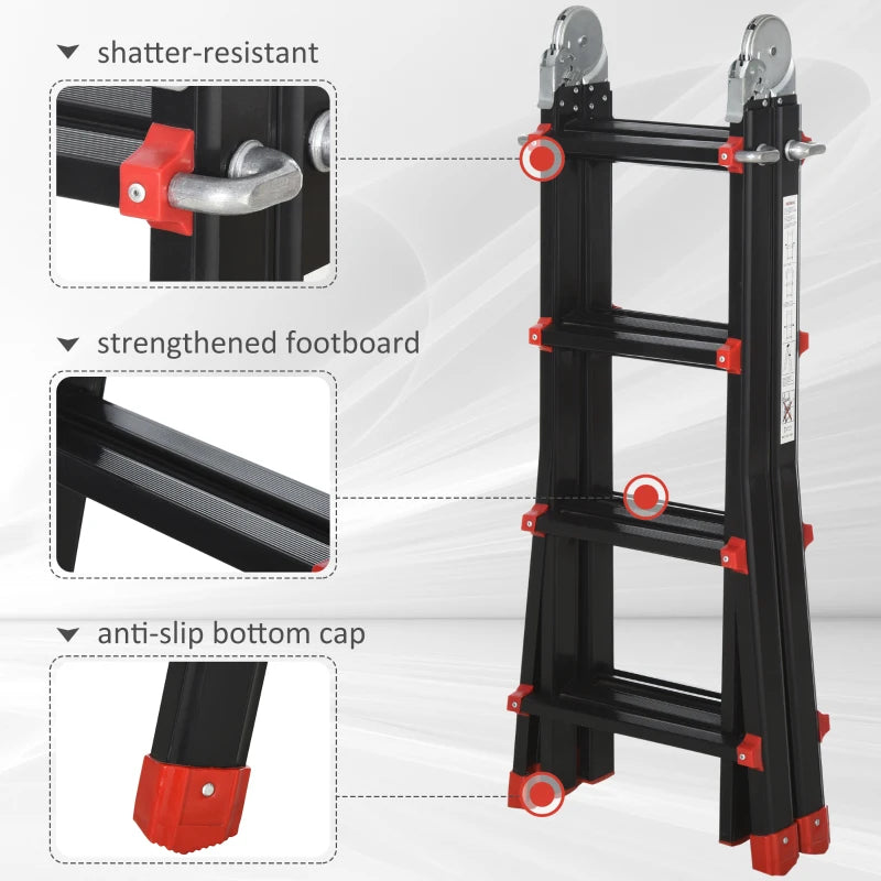 4M Aluminium Telescopic Ladder for Home and Garden
