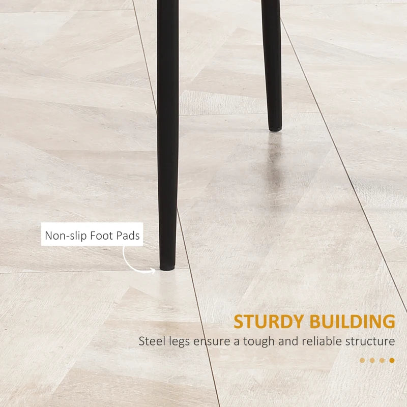 Stylish Set of 4 Black Faux Leather Dining Chairs - Modern Design for Home & Kitchen Decor