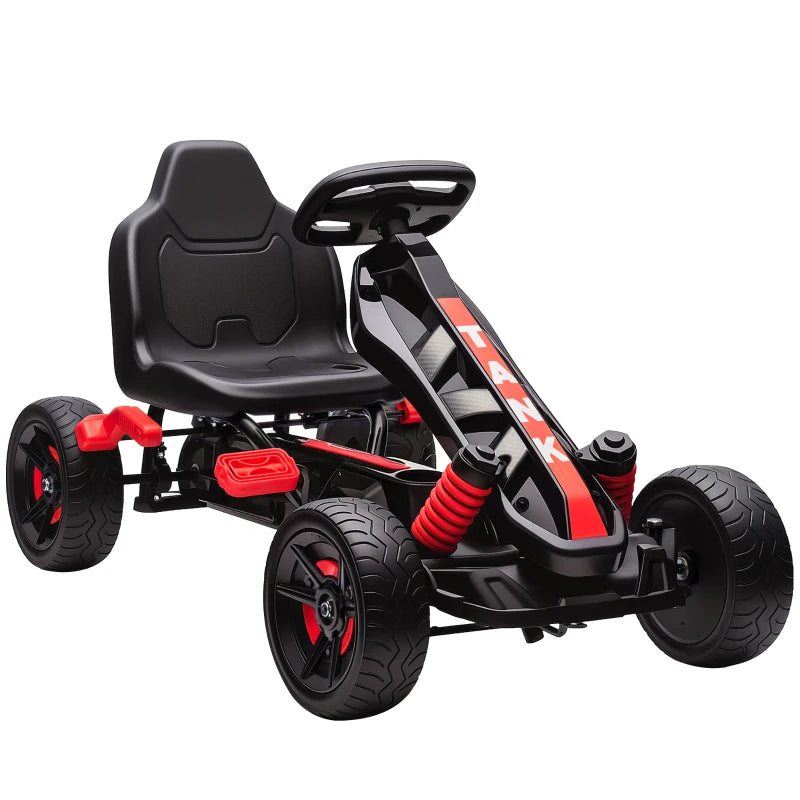 Kids Pedal Go Kart for Ages 3-6 with Freewheel System and Anti-Slip Wheels Red