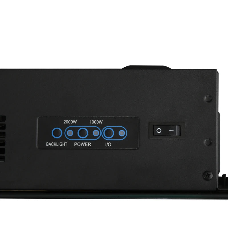 Curved Glass Electric Wall Mounted Fireplace for Living Room 1000W 2000W Black 48H x 90.8W x 11.5Dcm