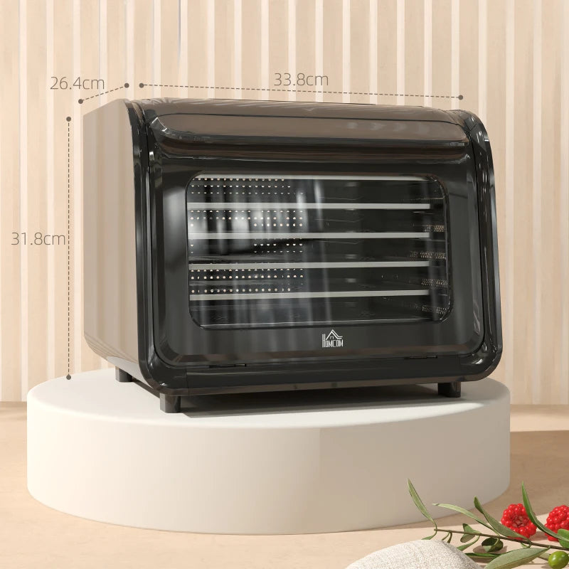 Premium 6-Tray Food Dehydrator - Adjustable 35-70°C Temperature Control - Black - Perfect for Healthy Snacks & Preserving Food