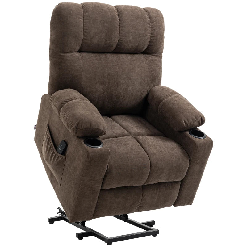Electric Riser Recliner Chair for Elderly with Remote Control - Power Lift, Dark Brown