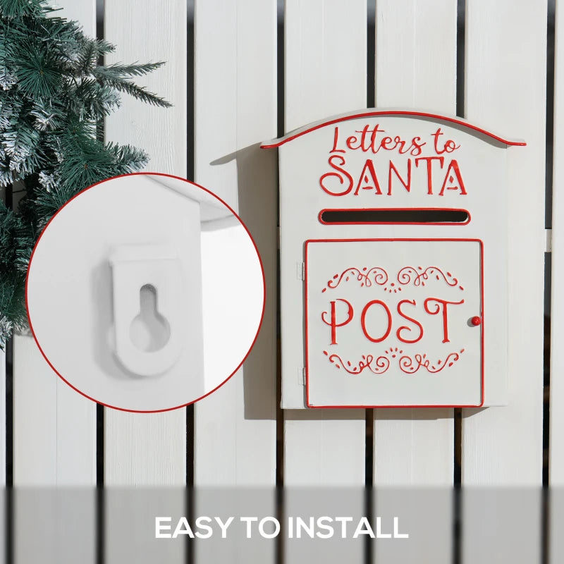 A5 Christmas Letter Postbox - Festive White & Red Design for Holiday Mail, Perfect for Letters to Santa
