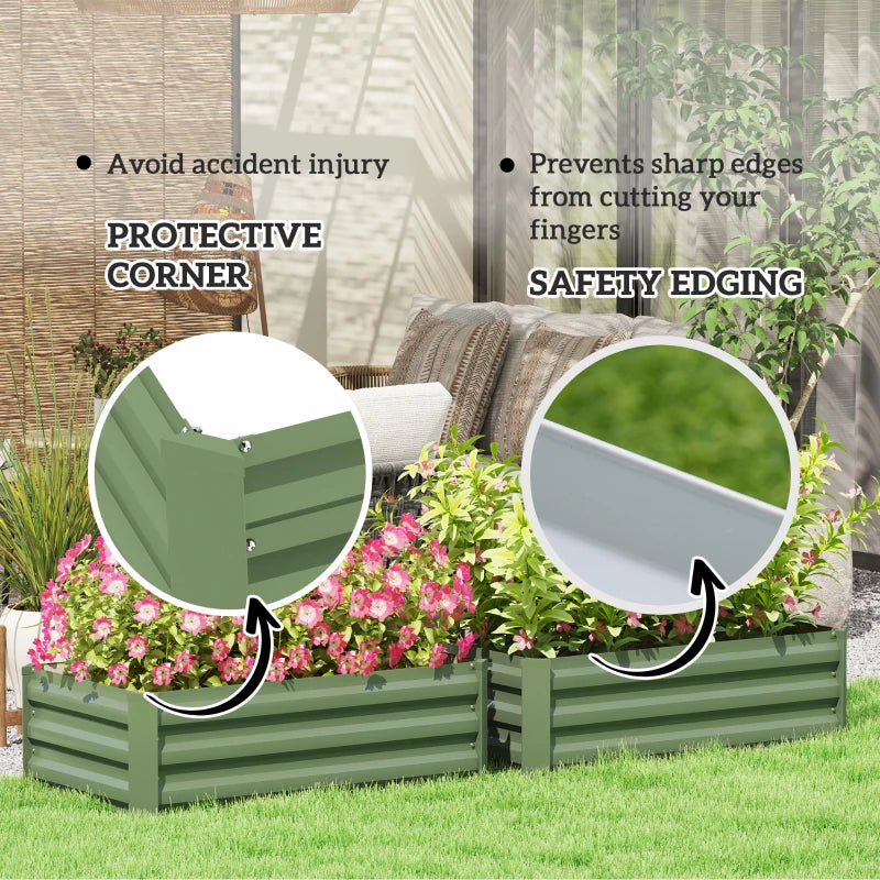 60 x 100cm Galvanised Steel Planters - Set of Two