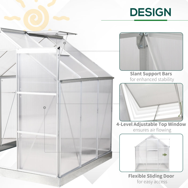 6ft x 6 ft Walk-In Polycarbonate Greenhouse