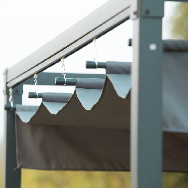 3m x 2m Grey Metal Pergola