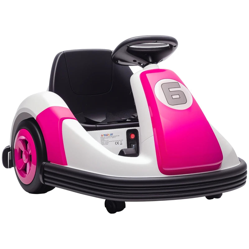 Kids 360-Degree Rotating Bumper Car Electric Ride On Toy for Ages 3-8 Pink