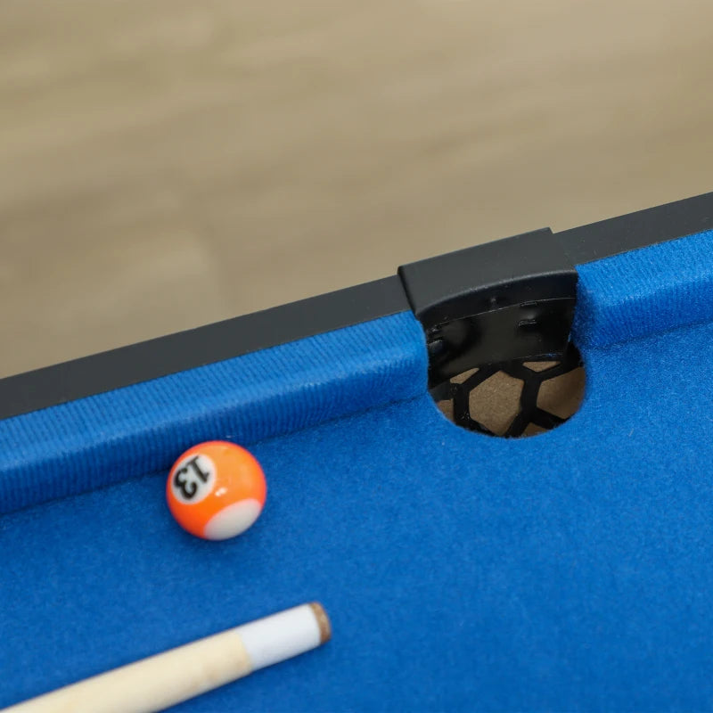 5-in-1 Multi Games Table for Family Fun with Pool Table Tennis Basketball Hockey Archery Blue