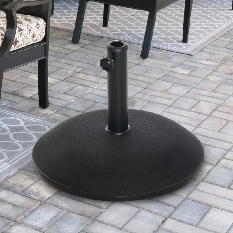Black Round Concrete Umbrella Base 25kgs - Patio Outdoor Stand