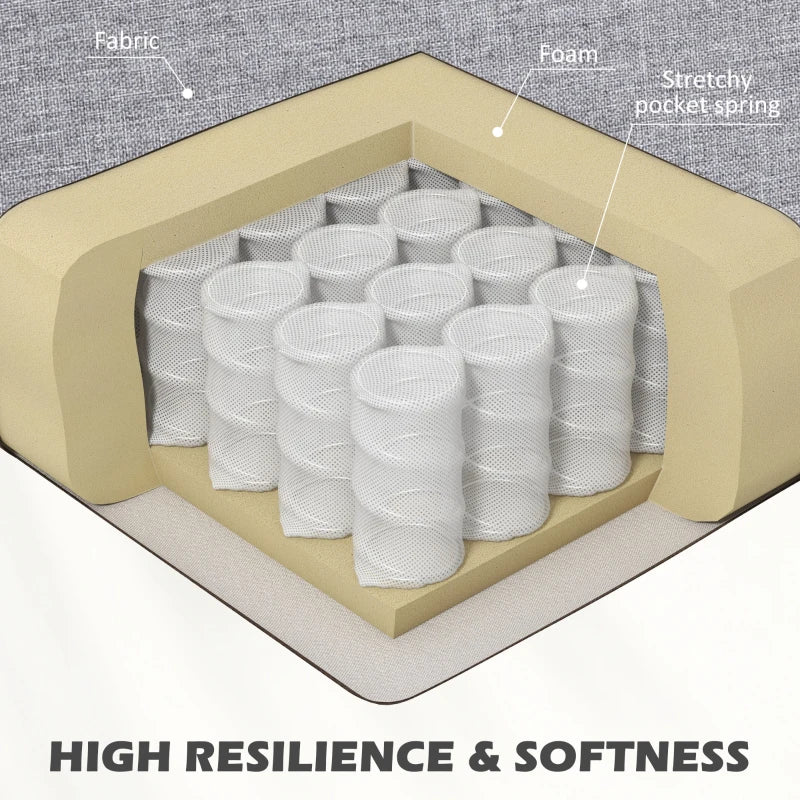 Light Grey Linen-Look Boxy Armchair for Stylish Living Room Seating