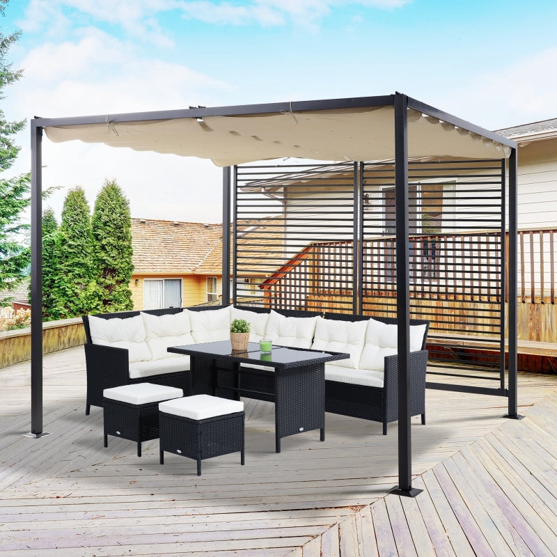 2.8m x 3m Metal Pergola - Retractable