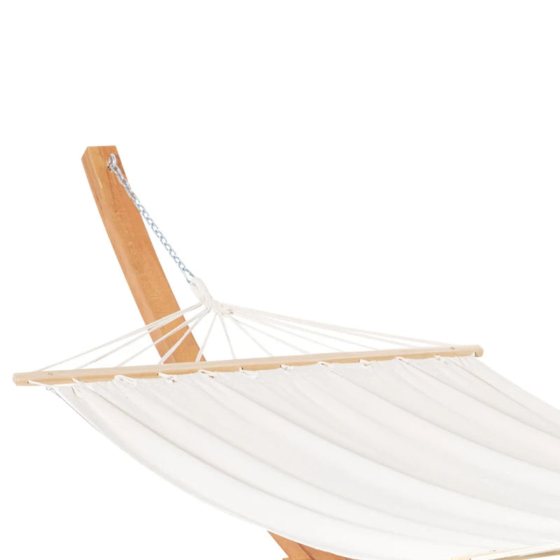 White Outdoor Garden Hammock with Wooden Stand