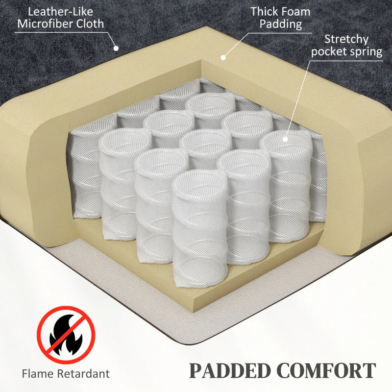 Black Microfibre Manual Reclining Armchair with Footrest for Ultimate Comfort and Relaxation