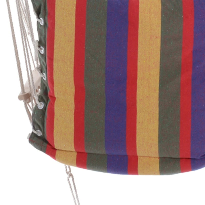 Red Hanging Rope Hammock Chair with Padded Seat & Backrest