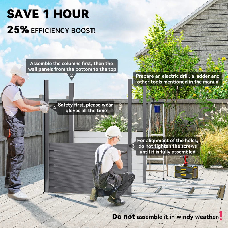 5x9ft Galvanised Metal Garden Shed with Foundation Kit – Lockable Outdoor Lean-to Storage with Vents & Gloves – Grey