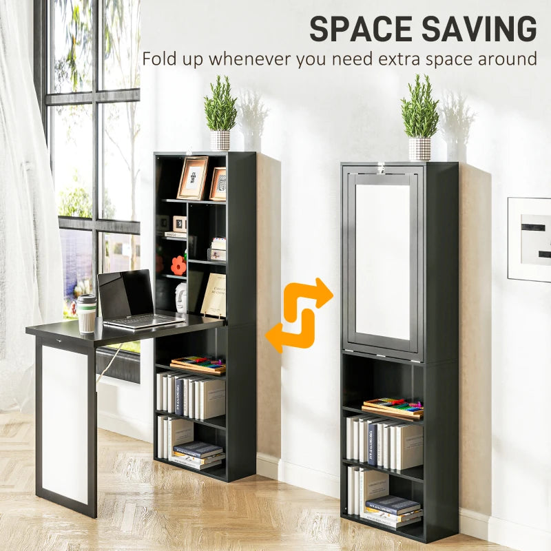 Modern Black Three-Part Work Desk with Storage and Writing Board - Stylish Home Office Furniture for Productivity