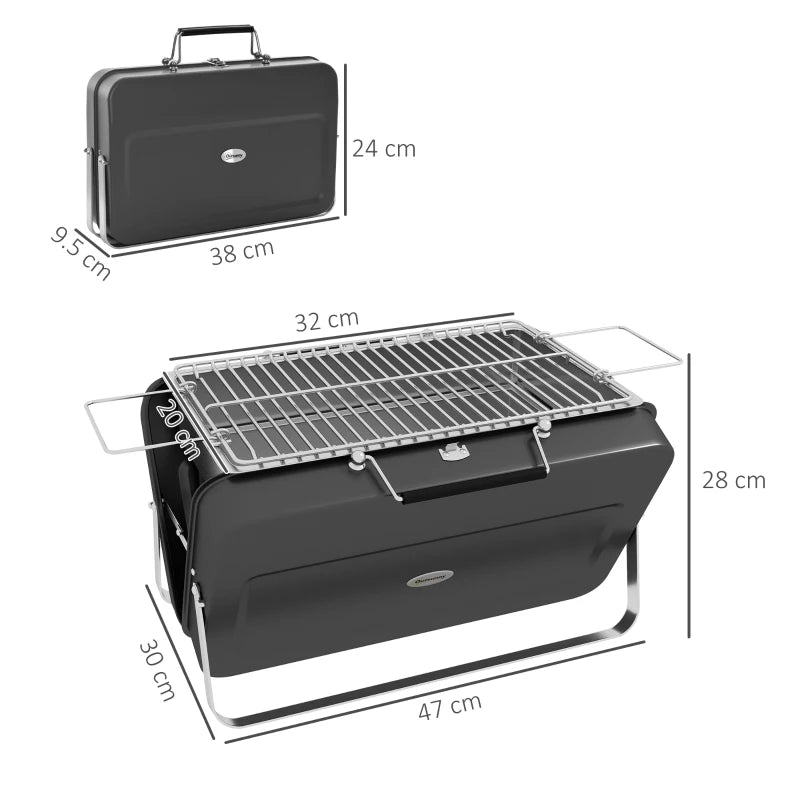 Black Portable Metal BBQ Grill