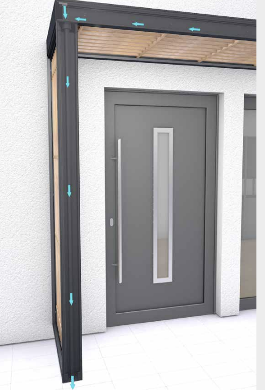 Aluminium Timber Line Canopy With Integral Drainage