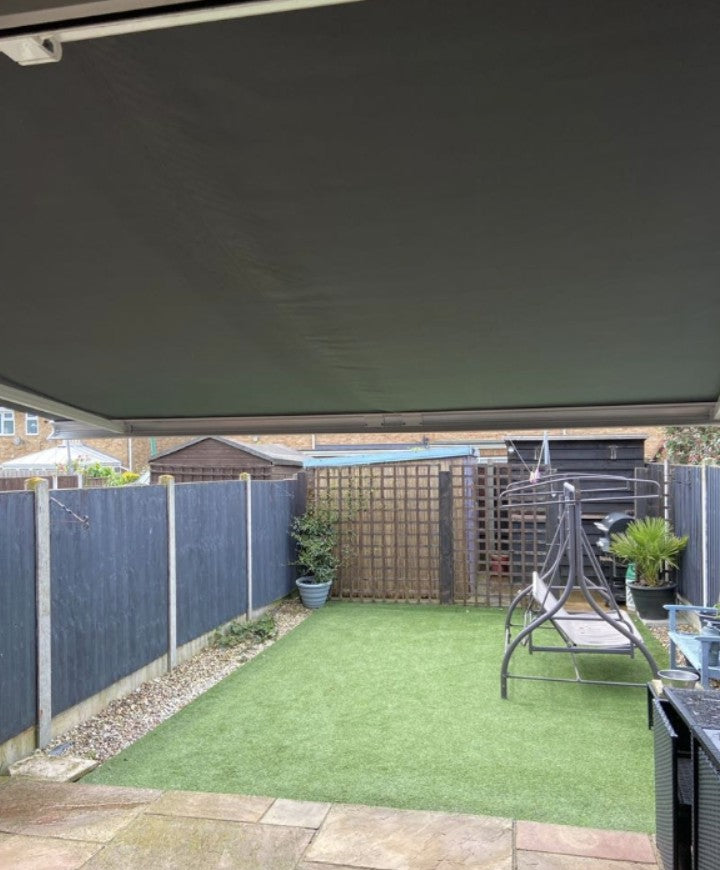 Grey 4m x 3m Full Cassette Electric/Manual Retractable Awning