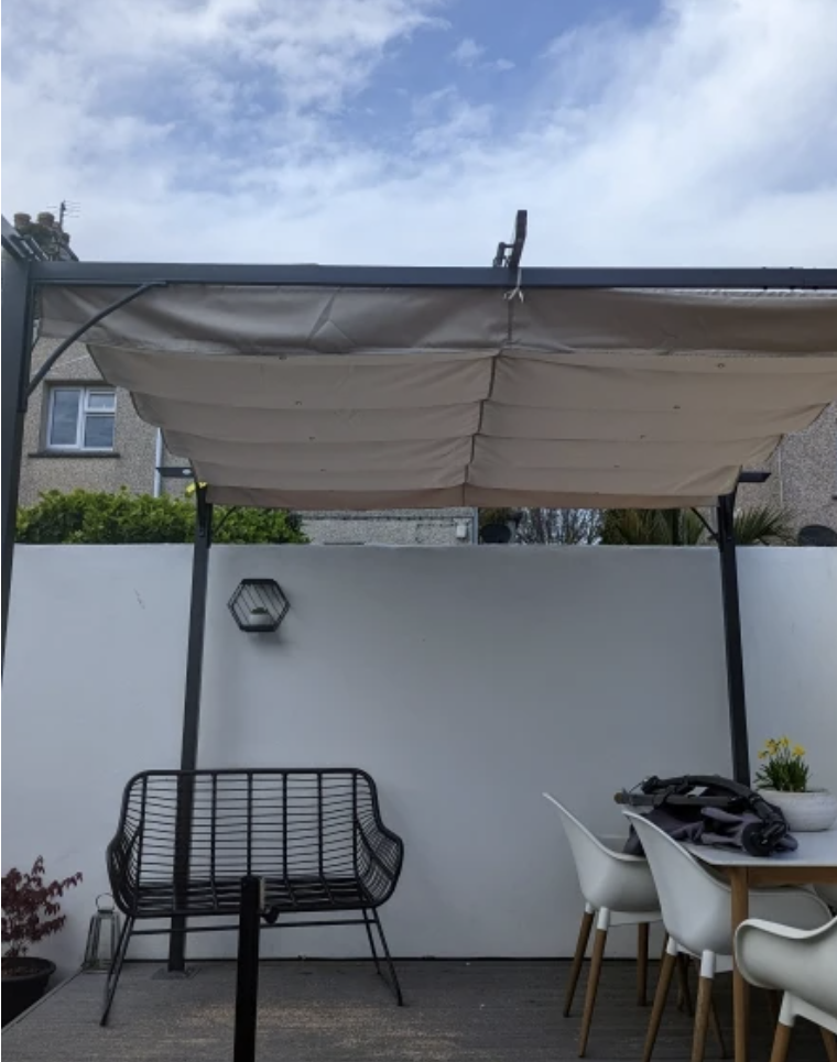 3m x 3m Beige Metal Pergola