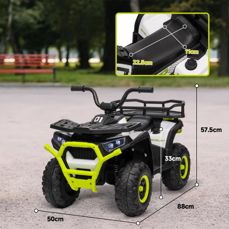 12V Kids Electric Ride On ATV Battery Powered Quad Bike with Spring Suspension Green