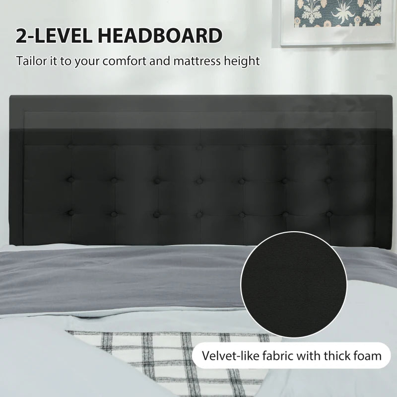 Stylish Black Double Ottoman Bed Frame with Front Storage Drawer for Maximum Space