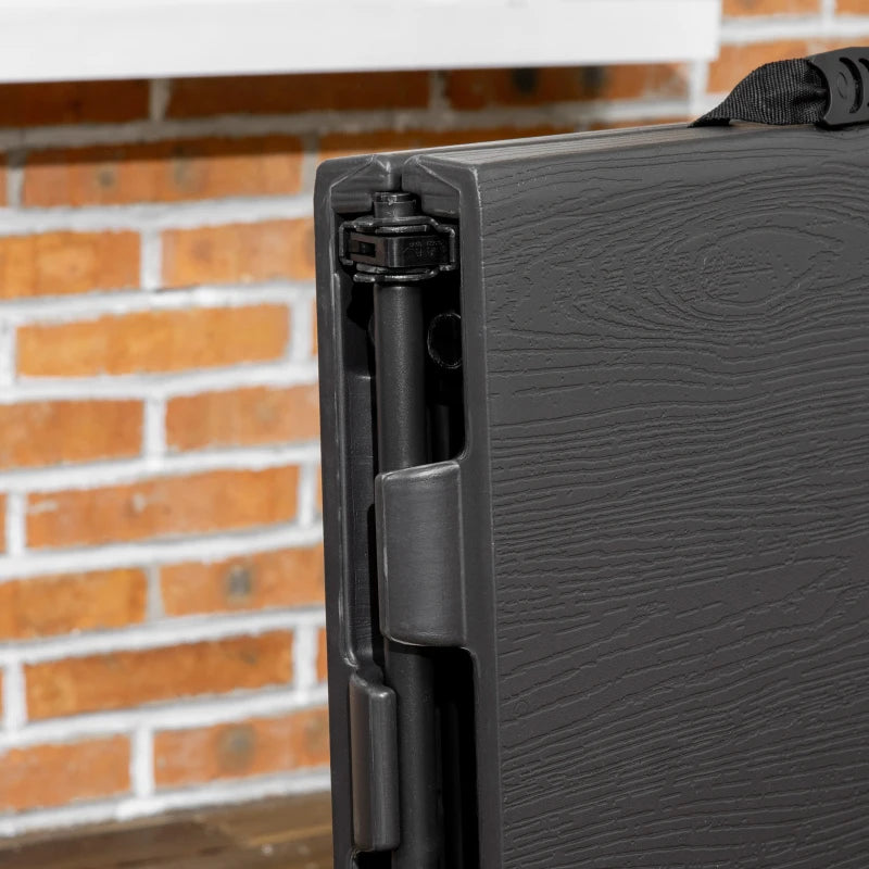 Foldable Outdoor Dining Table for 4, Adjustable Height, Dark Grey