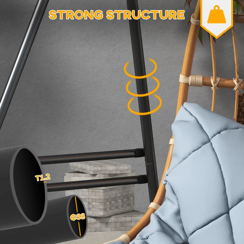 Black Metal Hammock Chair Stand for Hanging Swing Chairs